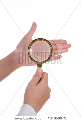 Palmistry, Hands And Magnifying