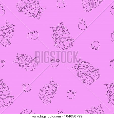 Vector Sweet Cupcakes Pattern