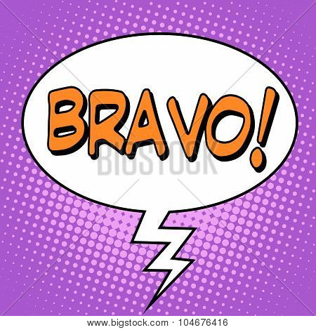 The word Bravo in a comic bubble