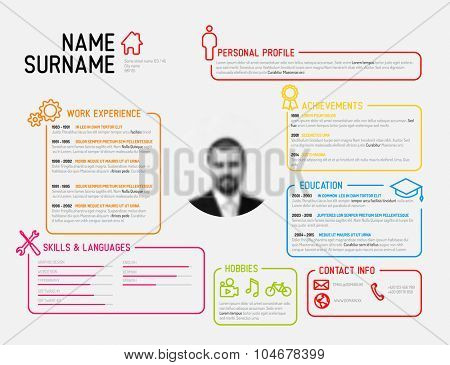 Vector original minimalist cv / resume template - creative version