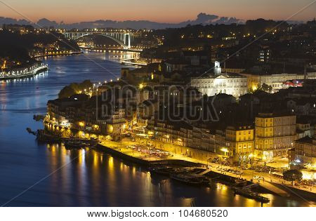 Nightfall In Porto, Portugal