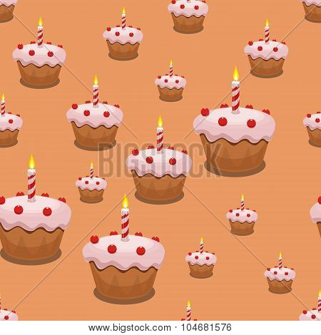 Seamless cupcake background