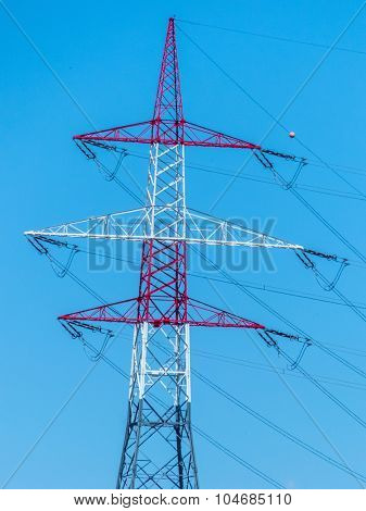 pylons of a power line. pylons for electricity.