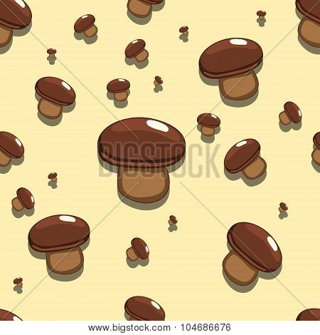 Seamless background edible mushroom