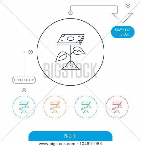 Profit icon. Money savings sign.