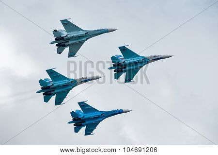 Group flight of russian pilotage team on SU-27