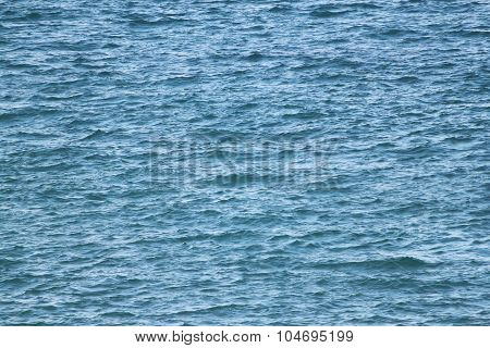 Overlooking the water - blue background