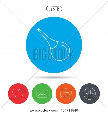 Medical clyster icon. Enema sign.