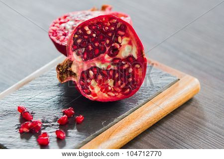 Red pomegranate fruits