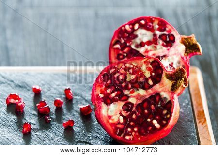 Red pomegranate fruits
