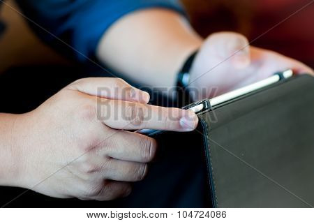 Business Man Using Tablet