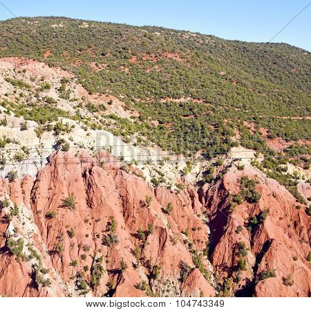 The    Dades Valley In Red  Africa Ground