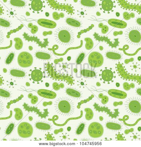 Green germs in a repeat pattern