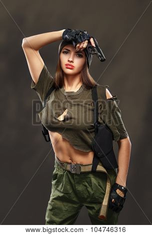 Sexy Girl With Gun.