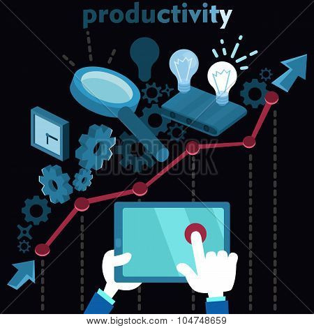 Productivity and workflow vector illustration