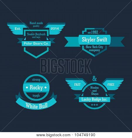 Crest insignia emblem set. Logo template in vector