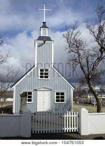 Typical Wooden Church In Island