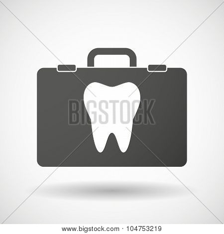 Isolated Briefcase Icon With A Tooth