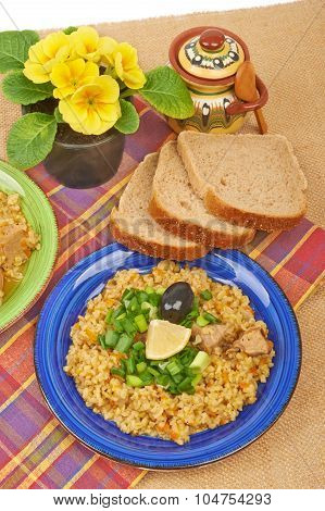 Porridge In A Dish Seasoned