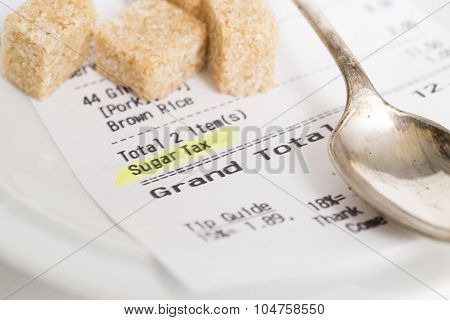 Sugar Tax Receipt With Sugar Lumps