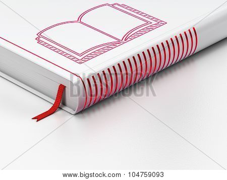 Learning concept: closed book, Book on white background