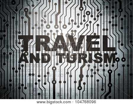 Travel concept: circuit board with Travel And Turism