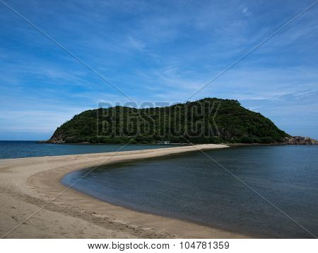 Separated Sea At Mae Haad Beach To Koh Maa