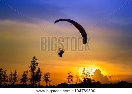 Paramotor Flying Silhouette