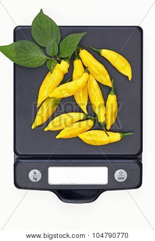 Hot Lemon Peppers on Scale