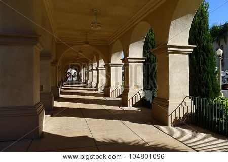 Corridor of Casa del Prado in Balboa Park