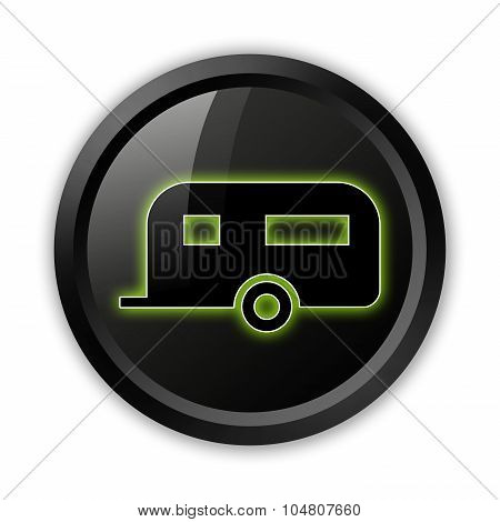 Icon, Button, Pictogram Camping Trailer