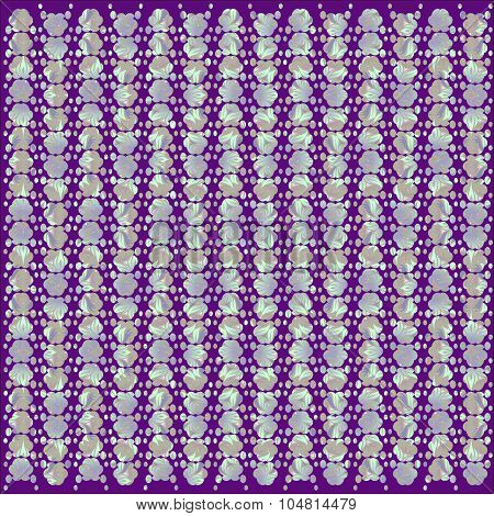Background: flowers and dots on purple