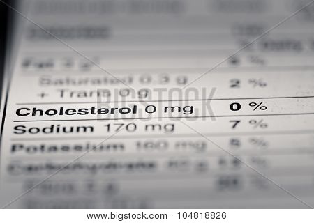 Shallow Depth Of Field Image Of Nutrition Facts