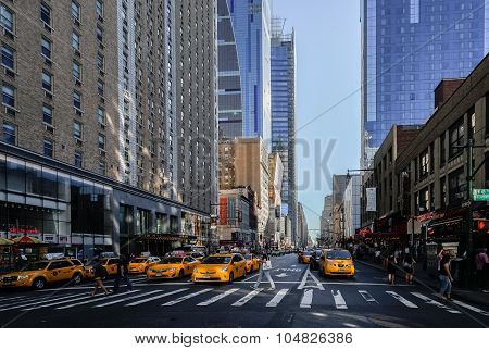 Taxi on 8 Avenue in New York