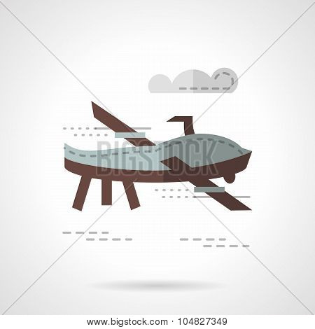 RC plane flat color vector icon
