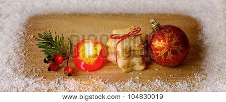 Avent candle and Christmas cookies.