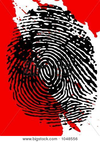 Noir d'empreintes digitales et des éclaboussures de sang