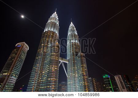 The Iconic Petronas Twin Towers at night