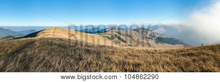 Panorama From Morning Mountain Ridge