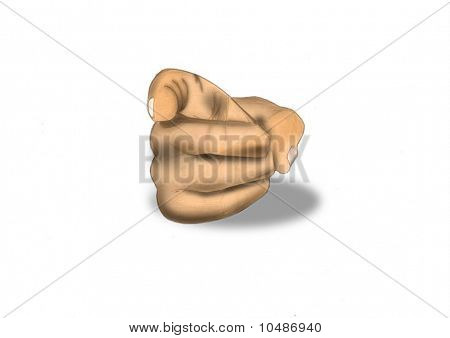 Puntando la mano, disegnato