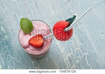 Dessert On A Blue Background