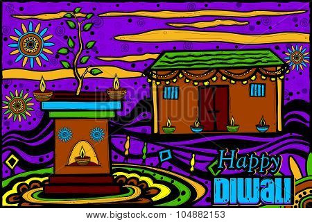 Decorated house for Diwali