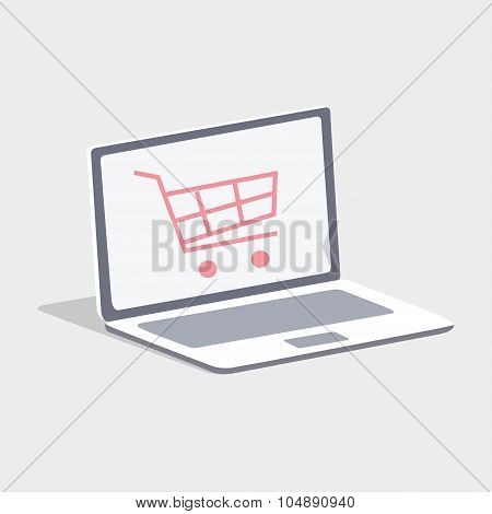 Online Shopping. Buying Online With A Laptop.