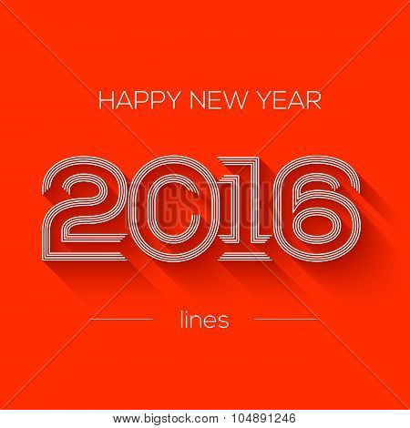 Creative happy new year 2016 design. Flat design. Happy new year 2016 creative greeting card design