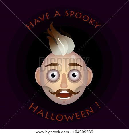 The guy was scared on Halloween party