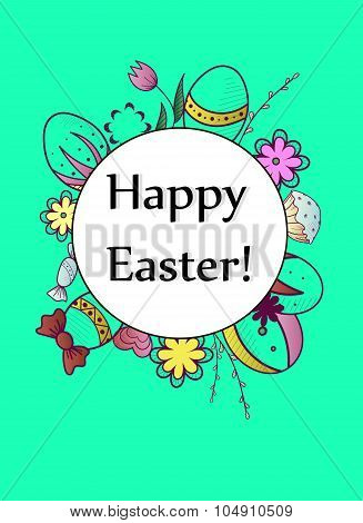 Easter egg card vector illustration
