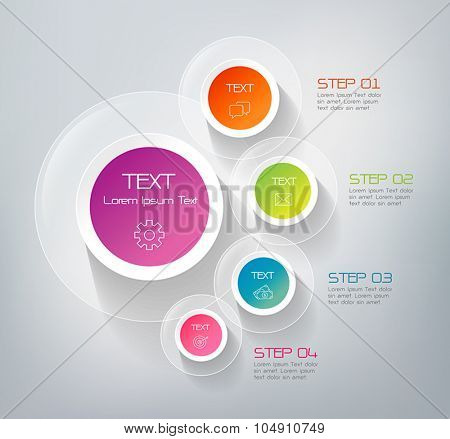 Four steps infographics - can illustrate a strategy, workflow or team work.