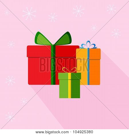 Gift boxes flat design