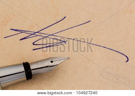 an agreement or document shall be signed by hand with a fountain pen.