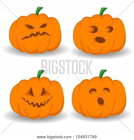 Halloween set with pumpkins